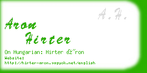aron hirter business card